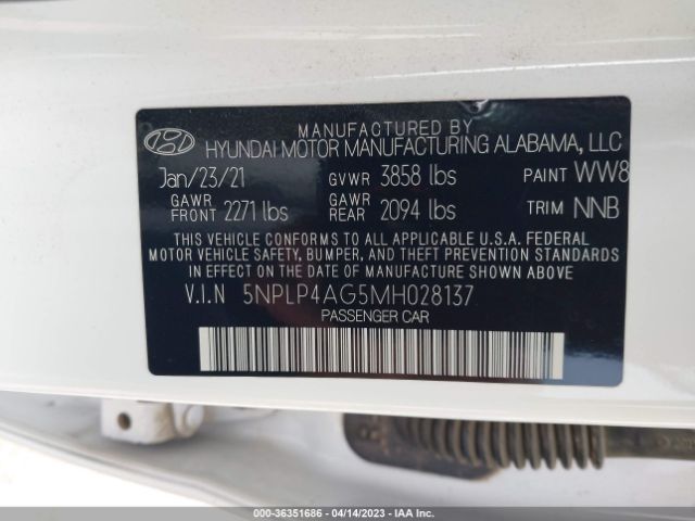 Hyundai Elantra Limited 2021 5NPLP4AG5MH028137 Image 11