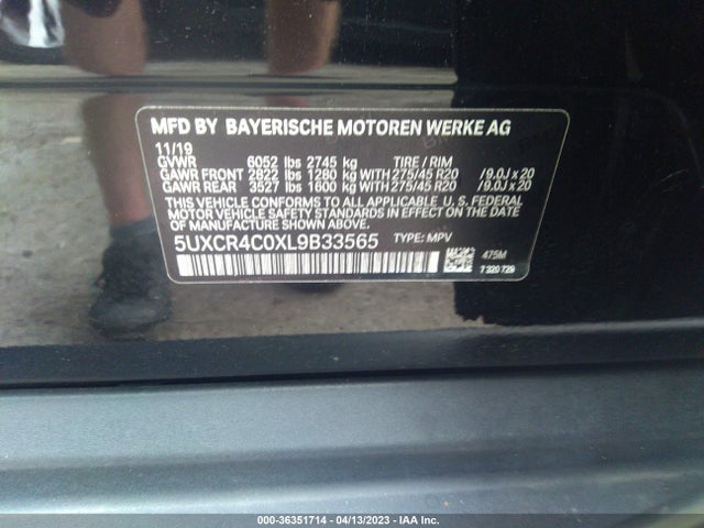 5UXCR4C0XL9B33565 BMW X5 Sdrive40i