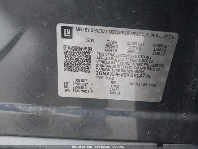 Chevrolet EQUINOX LS 2019 3GNAXHEV9KS614776 Image 11