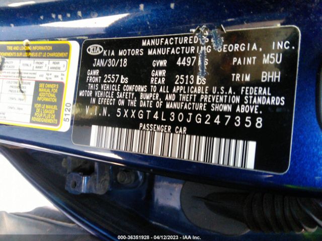 5XXGT4L30JG247358 KIA Optima Lx