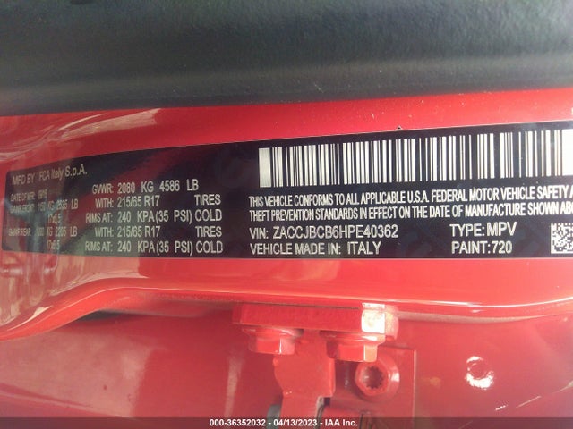 ZACCJBCB6HPE40362 Jeep Renegade Trailhawk