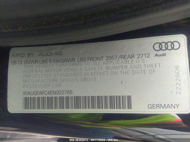 WAUGFAFC4EN002765 Audi A6 2.0t Premium Plus