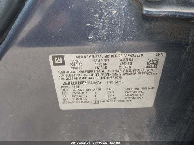 Chevrolet EQUINOX LS 2014 2GNALAEK6E6306976 Image 10