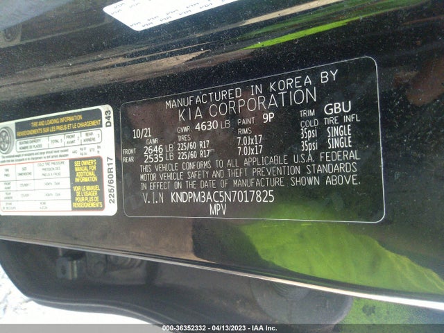 2022 KIA SPORTAGE LX VIN: KNDPM3AC5N7017825