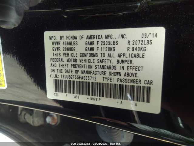 19UUB2F55FA005712 Acura Tlx V6 Tech
