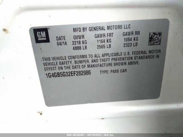 1G4GB5G32EF282986 Buick Lacrosse Leather