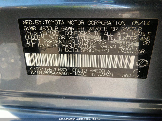 JTHBE1BL5E5039070 Lexus GS 350