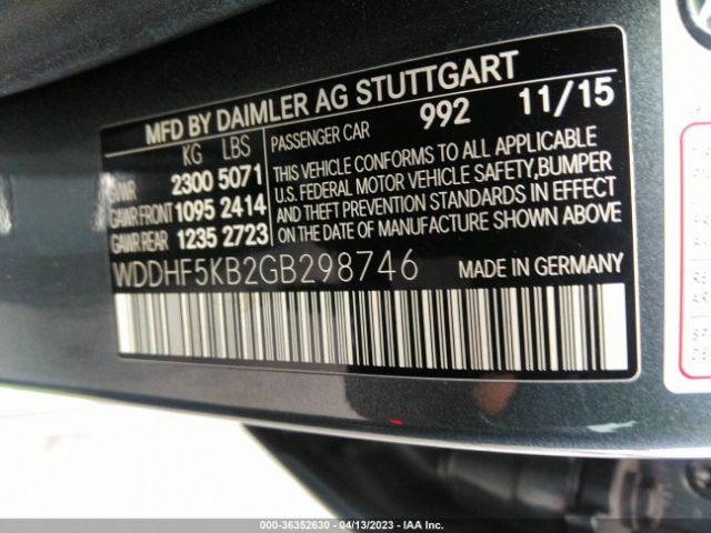 WDDHF5KB2GB298746 Mercedes-Benz E-class E 350
