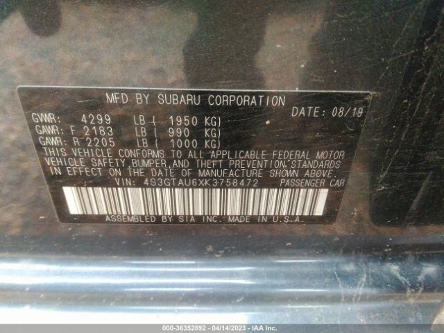 4S3GTAU6XK3758472 Subaru Impreza Limited