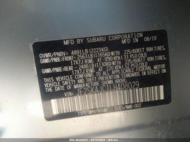 JF2SKAJC1LH408029 Subaru Forester Premium