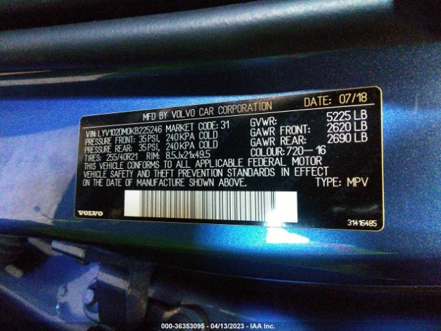 LYV102DM0KB225246 Volvo Xc60 R-design