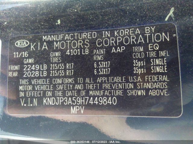 KNDJP3A59H7449840 KIA SOUL +
