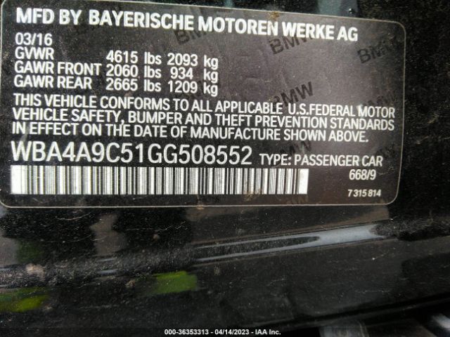 WBA4A9C51GG508552 BMW 4 Series 428i