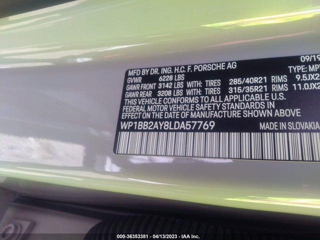 2020 Porsche Cayenne, VIN: WP1BB2AY8LDA57769
