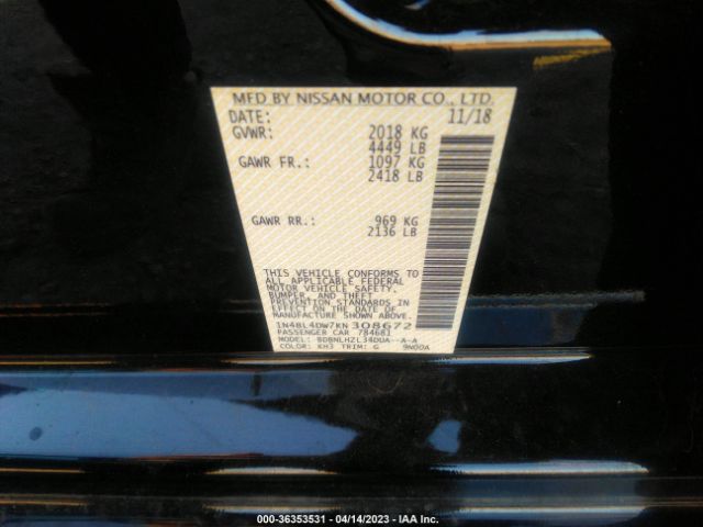 1N4BL4DW7KN308672 Nissan Altima 2.5 Sv