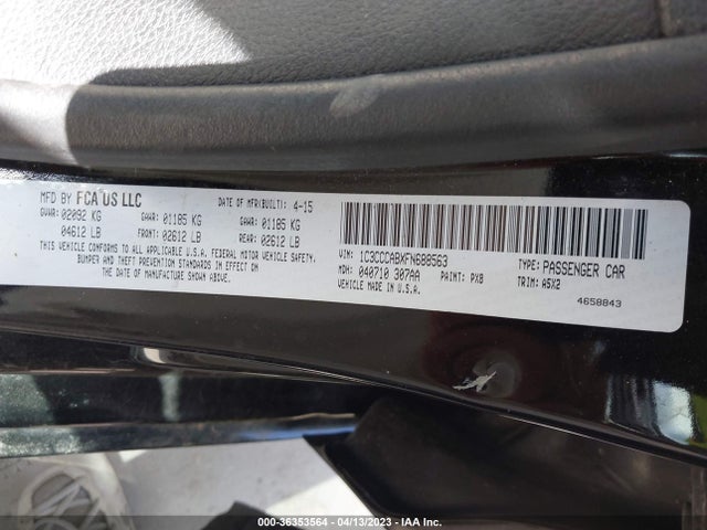 2015 CHRYSLER 200 LIMITED VIN: 1C3CCCABXFN688563