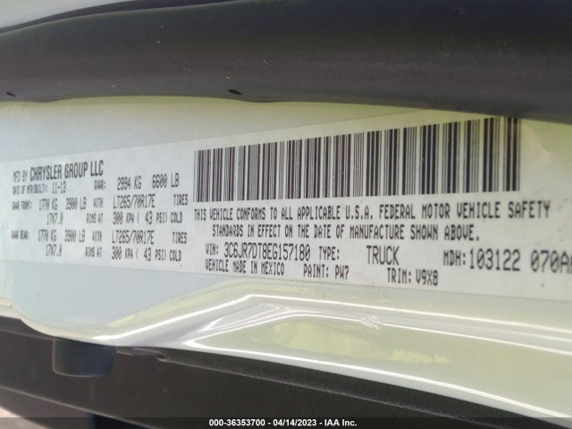 RAM 1500 Tradesman 2014 3C6JR7DT8EG157180 Image 10