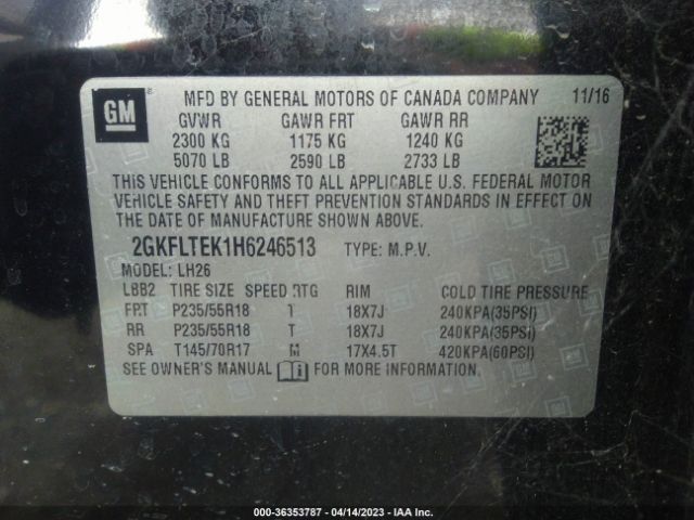 2GKFLTEK1H6246513 GMC Terrain Sle