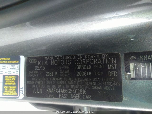 KNAFX4A66G5462816 KIA FORTE LX