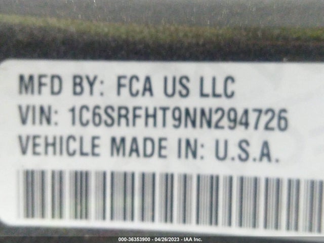 1C6SRFHT9NN294726 RAM 1500 Limited