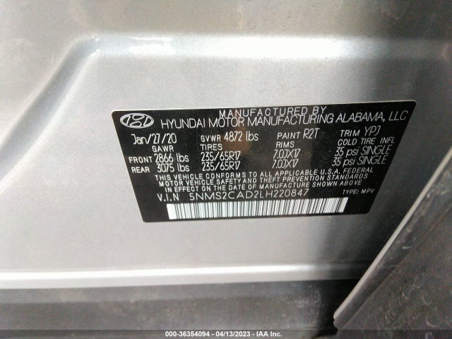 Hyundai Santa Fe Se 2020 5NMS2CAD2LH220847 Image 9