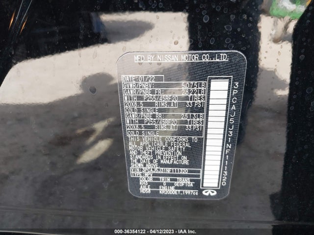 3PCAJ5J31NF111320 Infiniti QX55 LUXE