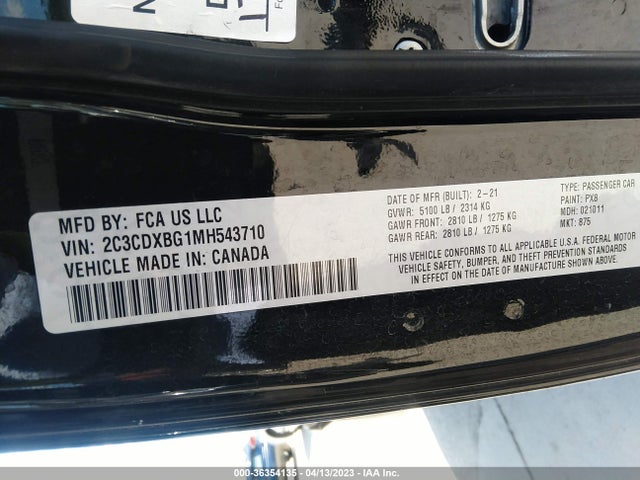 Dodge Charger Sxt 2021 2C3CDXBG1MH543710 Image 9