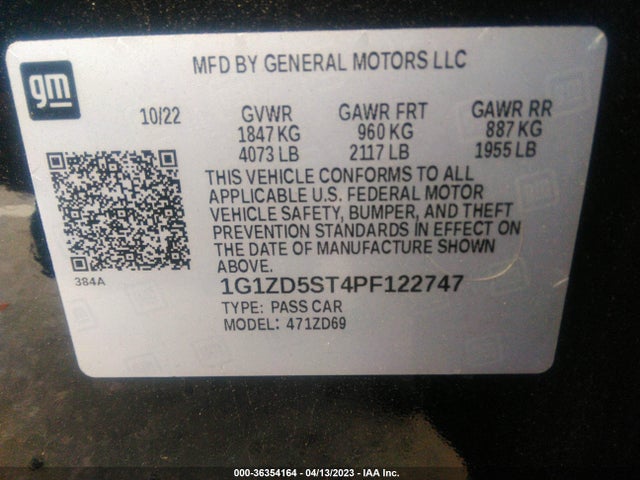 Chevrolet MALIBU LT 2023 1G1ZD5ST4PF122747 Image 9