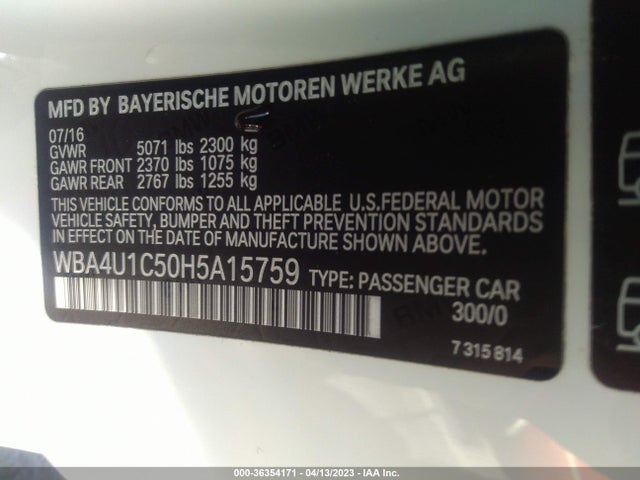 WBA4U1C50H5A15759 BMW 4 Series 440i Xdrive