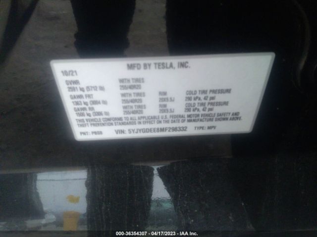 5YJYGDEE8MF298332 Tesla Model Y Long Range