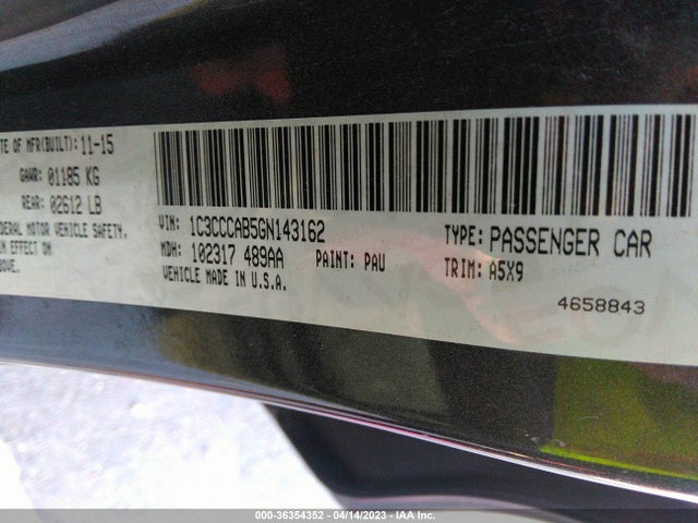 1C3CCCAB5GN143162 Chrysler 200 Limited
