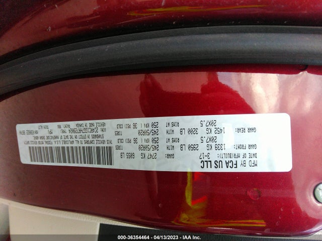 2C4RC1GG7HR729024 Chrysler Pacifica Limited