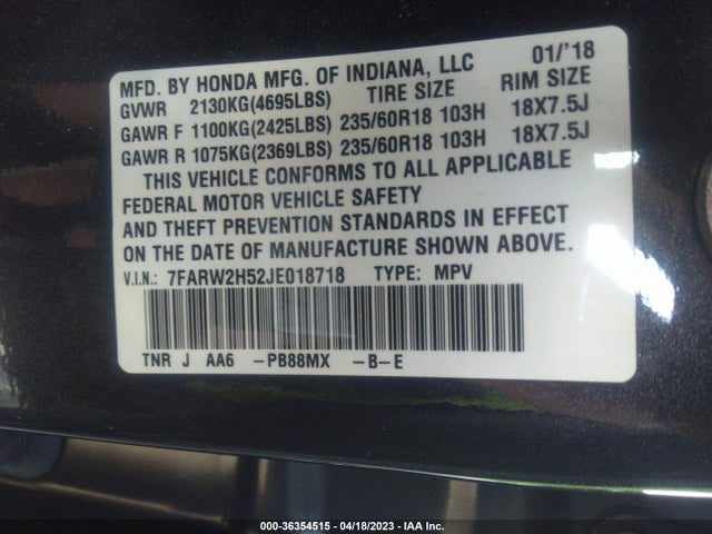 Honda CR-V EX 2018 7FARW2H52JE018718 Image 11