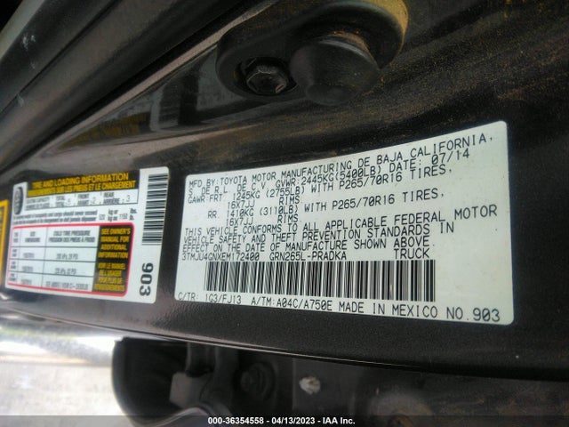 Toyota Tacoma Prerunner 2014 3TMJU4GNXEM172400 Image 10