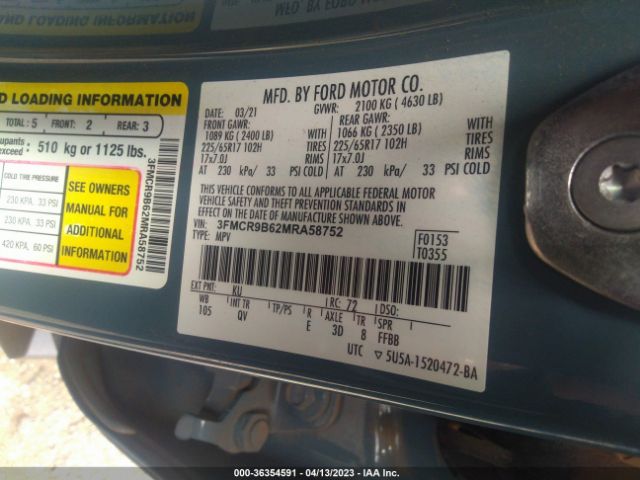 3FMCR9B62MRA58752 Ford Bronco Sport Big Bend