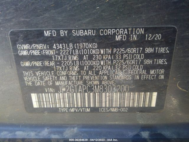 JF2GTAPC3M8303200 Subaru Crosstrek Premium
