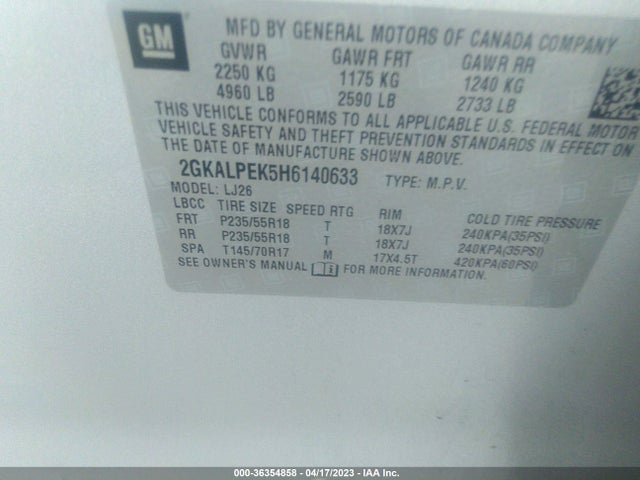 GMC Terrain Slt 2017 2GKALPEK5H6140633 Image 9