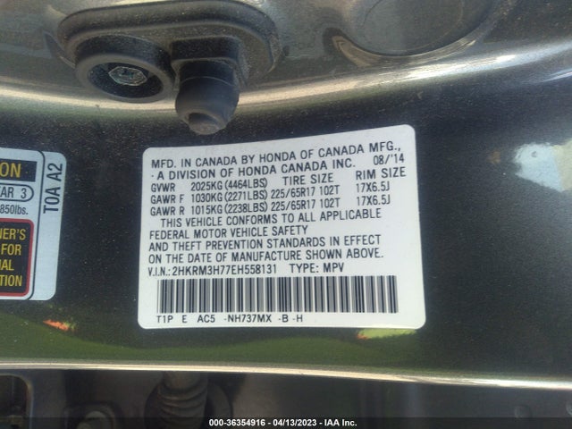 Honda Cr-v Ex-l 2014 2HKRM3H77EH558131 Image 9