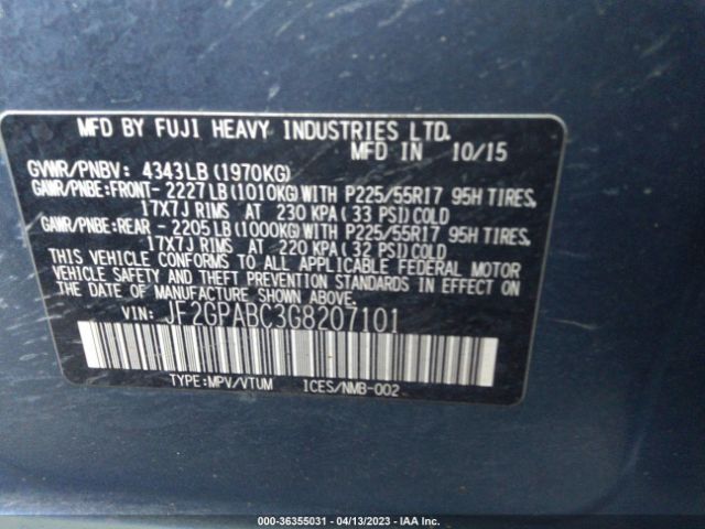 JF2GPABC3G8207101 Subaru Crosstrek Premium