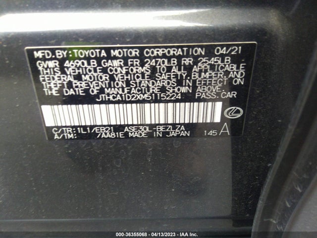 Lexus Is Is 300 2021 JTHCA1D2XM5115224 Image 11