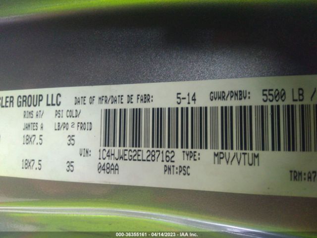 1C4HJWEG2EL287162 Jeep Wrangler Unlimited Sahara