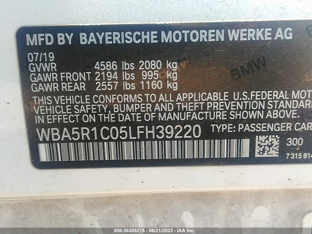 BMW 3 Series 330i 2020 аукцион фото