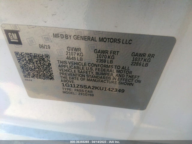 Chevrolet IMPALA LT 2019 1G11Z5SA2KU142349 Image 9