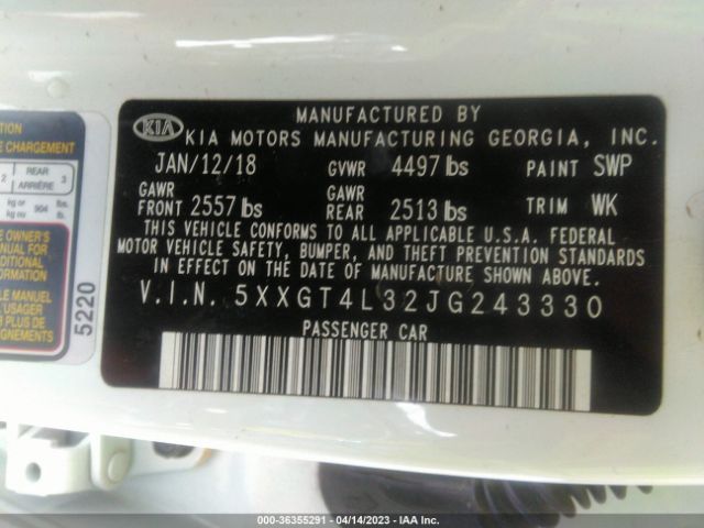 5XXGT4L32JG243330 KIA Optima S
