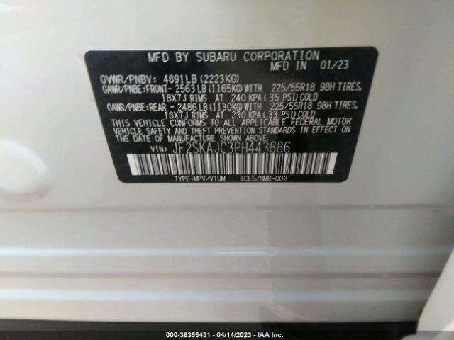 JF2SKAJC3PH443886 Subaru Forester Sport