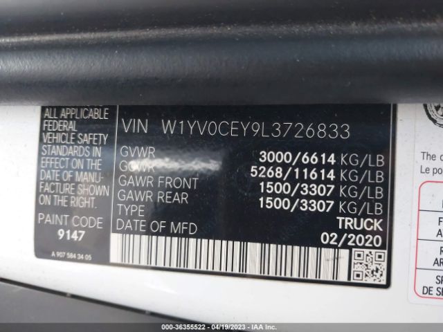 W1YV0CEY9L3726833 Mercedes-Benz METRIS CARGO VAN