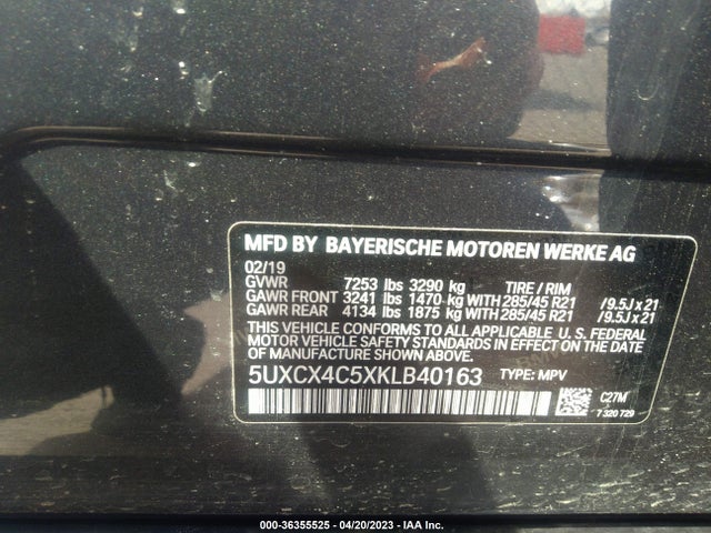 5UXCX4C5XKLB40163 BMW X7 Xdrive50i