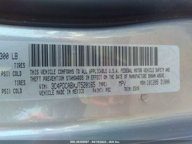 3C4PDCABXJT520165 Dodge JOURNEY SE