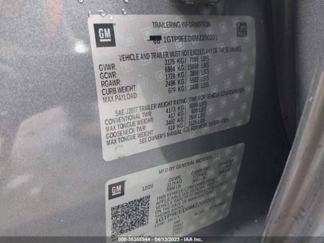 1GTP9EED8MZ200221 GMC Sierra 1500 At4
