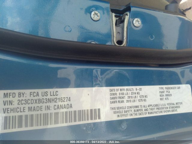 2C3CDXBG3NH216274 Dodge Charger Sxt